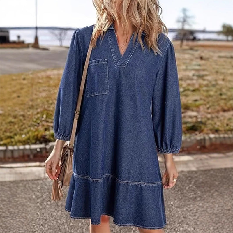 2025 Nouvelle collectionđ Robe en denim dĂ©contractĂ©e pour femmes, confortable et Ă©lĂ©gante