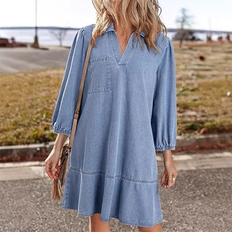 2025 Nouvelle collectionđ Robe en denim dĂ©contractĂ©e pour femmes, confortable et Ă©lĂ©gante