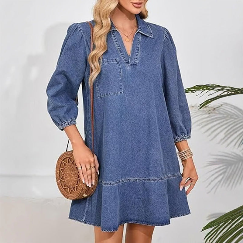 2025 Nouvelle collectionđ Robe en denim dĂ©contractĂ©e pour femmes, confortable et Ă©lĂ©gante