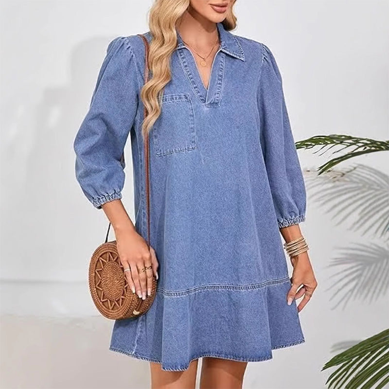 2025 Nouvelle collectionđ Robe en denim dĂ©contractĂ©e pour femmes, confortable et Ă©lĂ©gante