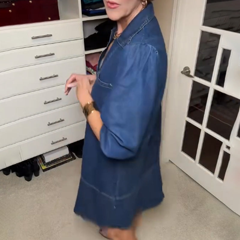 2025 Nouvelle collectionđ Robe en denim dĂ©contractĂ©e pour femmes, confortable et Ă©lĂ©gante