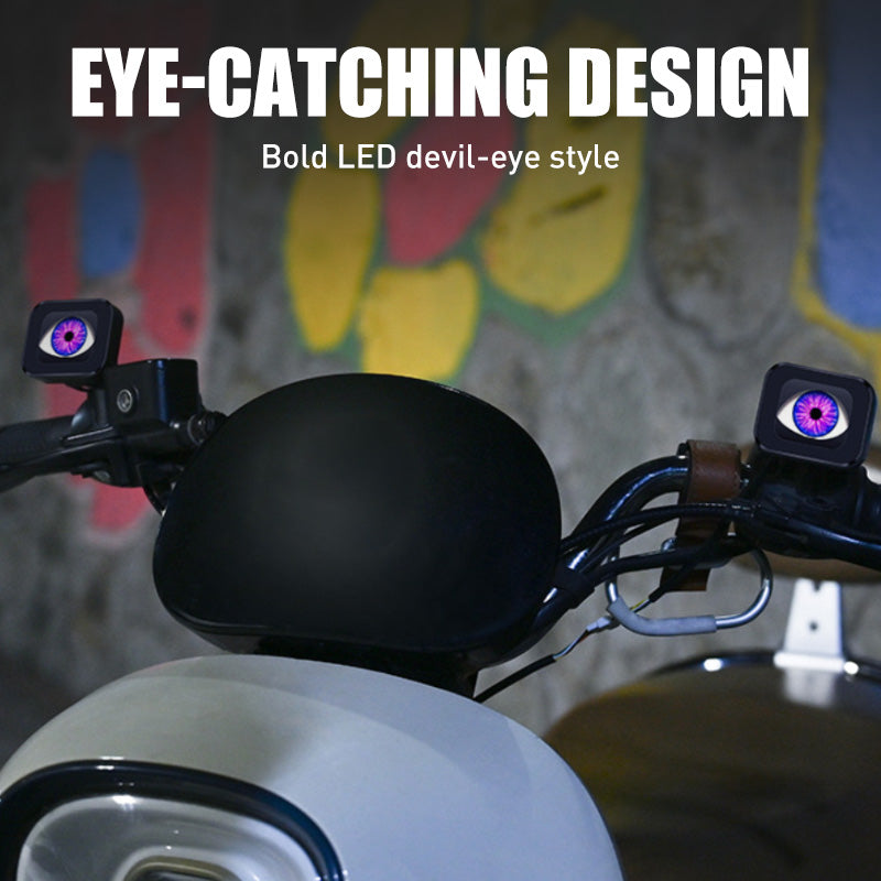 2PCS LED Devil Eyes Lights for Motorcycle Rearview Mirror (Feux du diable pour le rétroviseur de la moto)😈🏍️