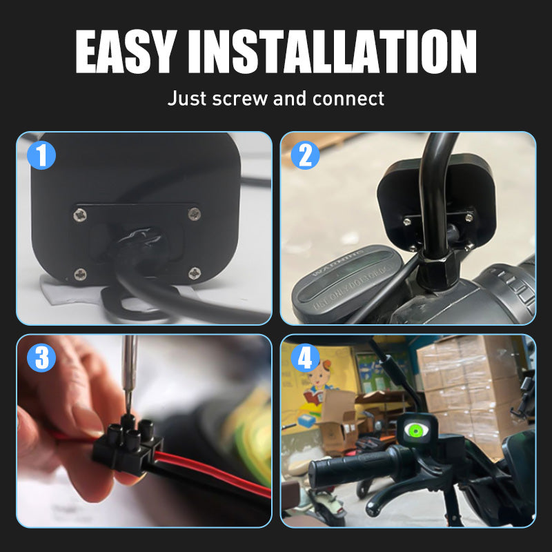 2PCS LED Devil Eyes Lights for Motorcycle Rearview Mirror (Feux du diable pour le rétroviseur de la moto)😈🏍️
