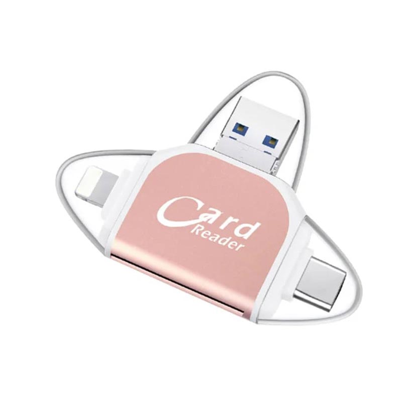 Lecteur de carte multifonctionnel 4-en-1 avec ports multiples