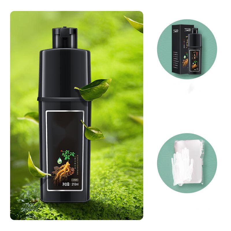 Shampooing colorant pour cheveux à base d'ingrédients végétaux - Noir