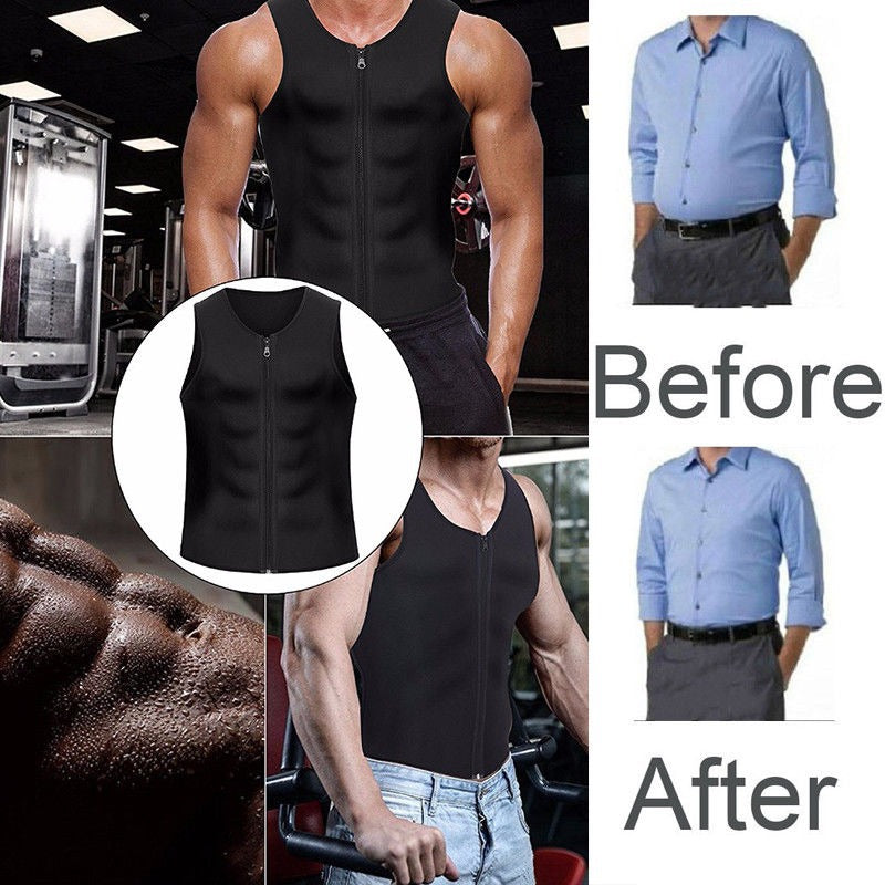 🏆Débardeur Fitness Homme 🏋️♂️ | Fermeture Éclair & Effet Mincissant ⚡🌿
