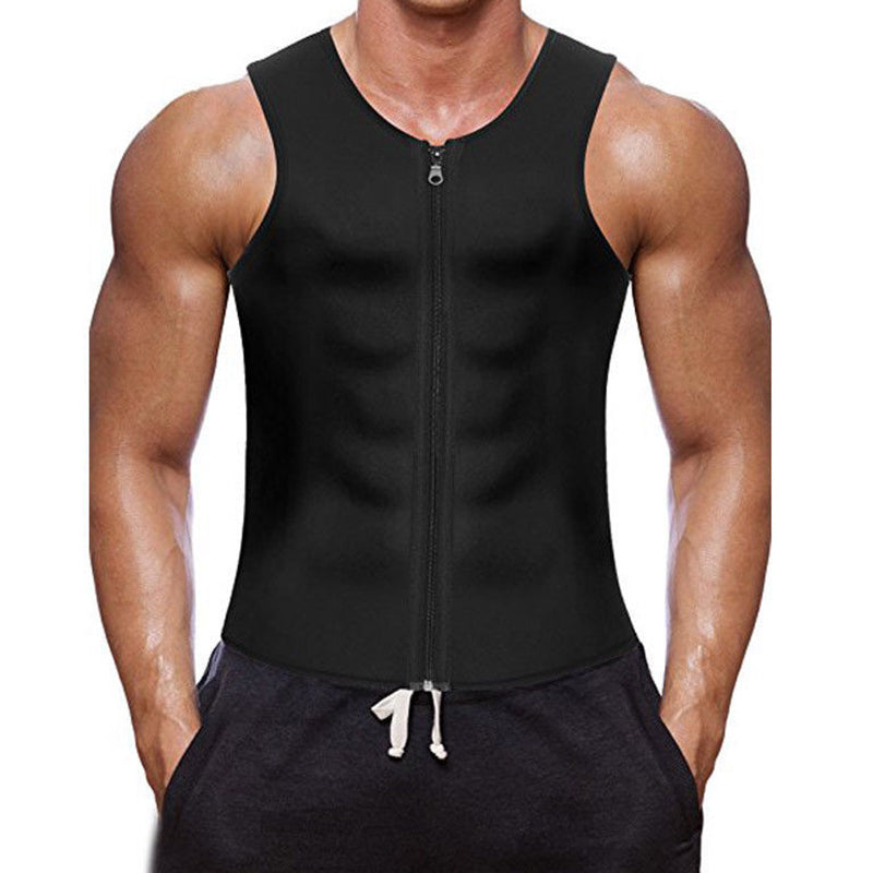 🏆Débardeur Fitness Homme 🏋️♂️ | Fermeture Éclair & Effet Mincissant ⚡🌿