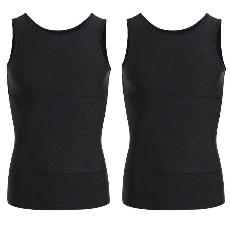 Débardeur de compression uni pour homme avec contrôle abdominal