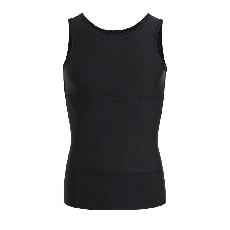 Débardeur de compression uni pour homme avec contrôle abdominal