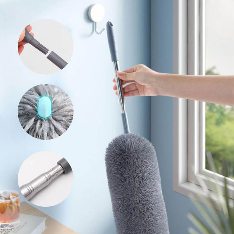 Artifice rétractable de nettoyage de la poussière de fibre de tige