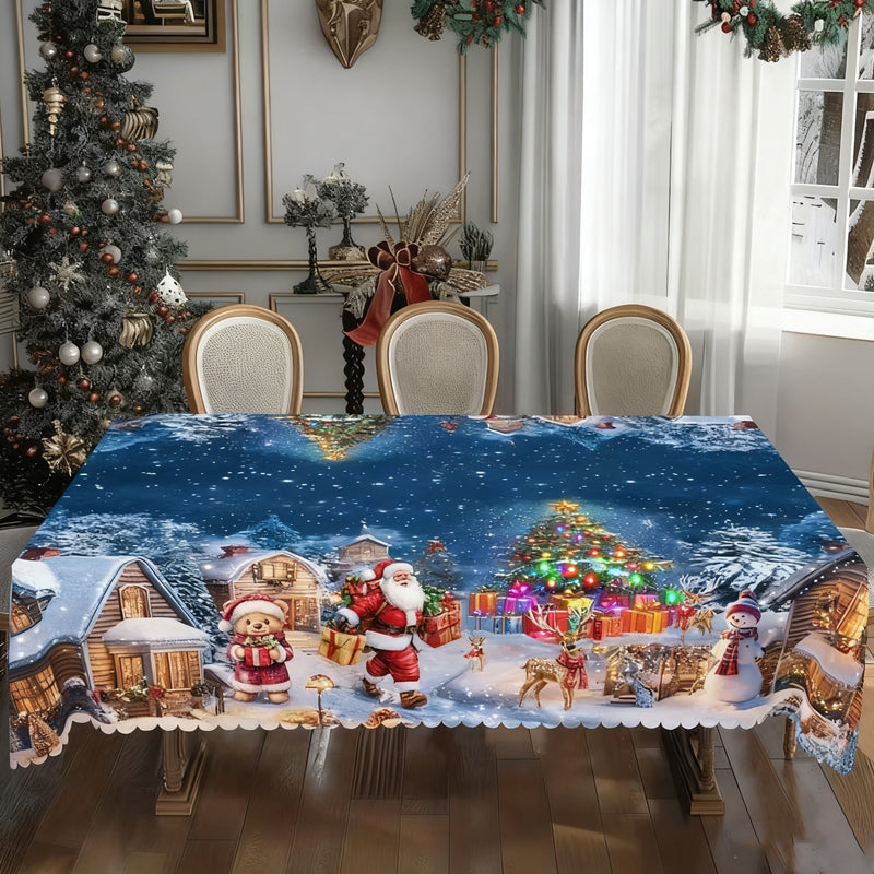✨Nouveautés de Noël✨Nappe élégante avec imprimé de Noël