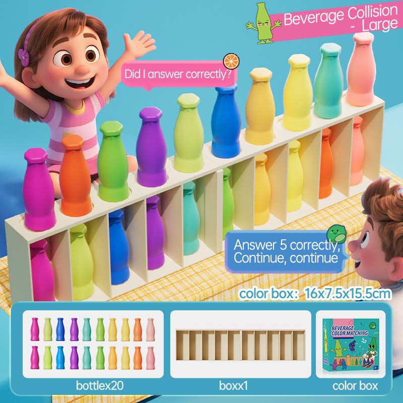 Jouets pour enfants assortis à la couleur des bouteilles