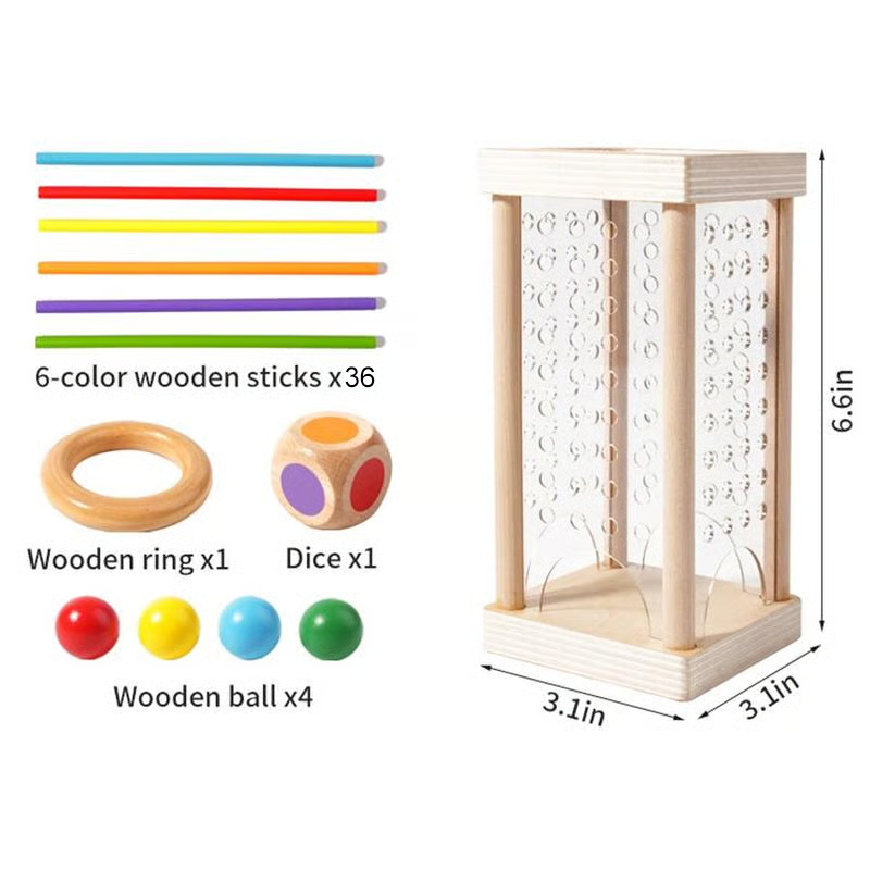 ⭐Jeu de quilles en bois avec boules pour enfants