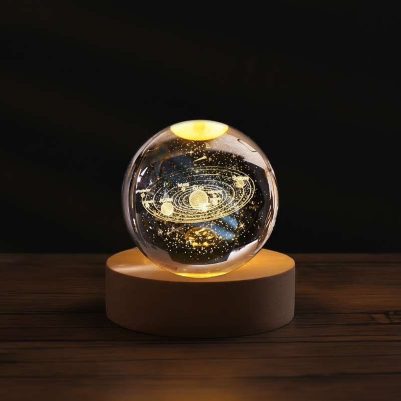 Veilleuse en cristal gravé