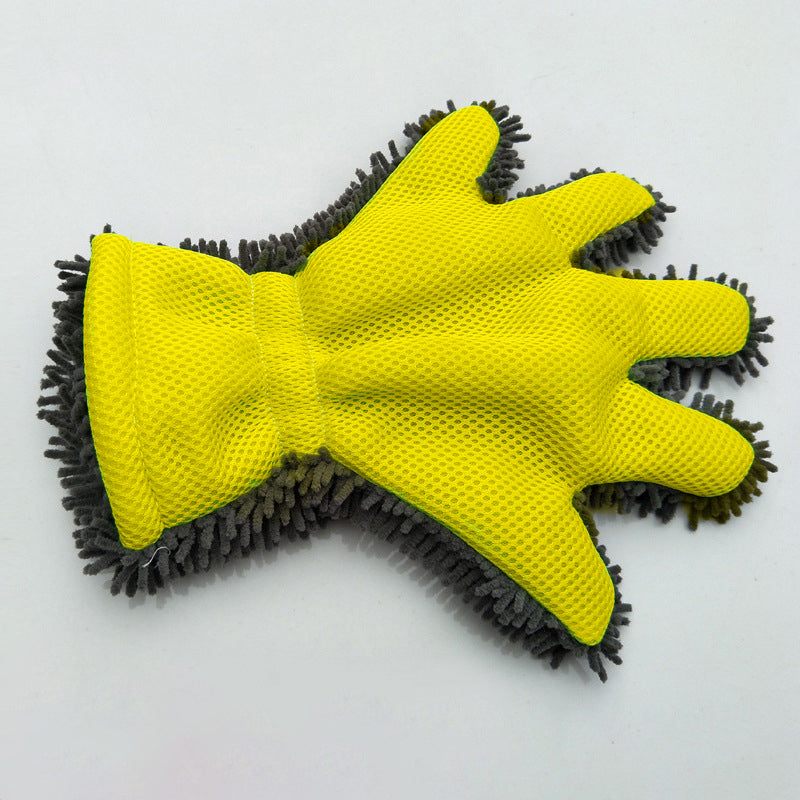 Gants de lavage double face à cinq doigts