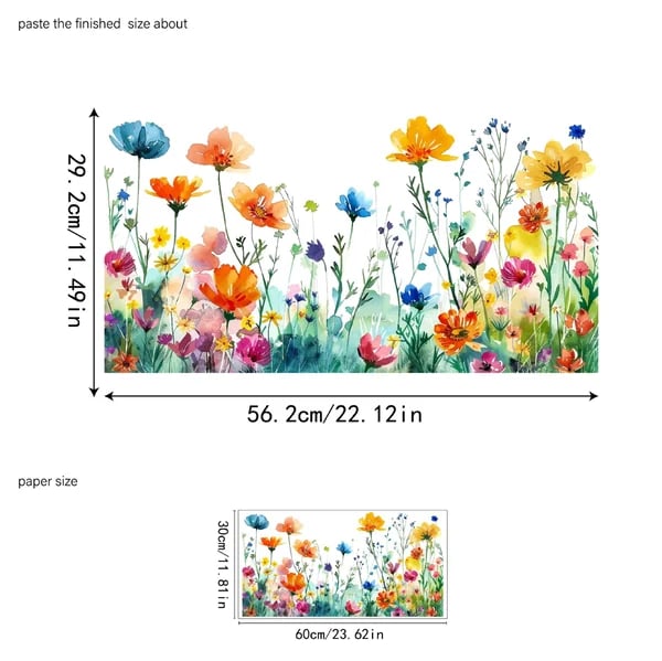 ✨DERNIER JOUR DE SOLDES 50 % DE RÉDUCTION !💐Autocollant pour fenêtre bouquet floral coloré🖼️