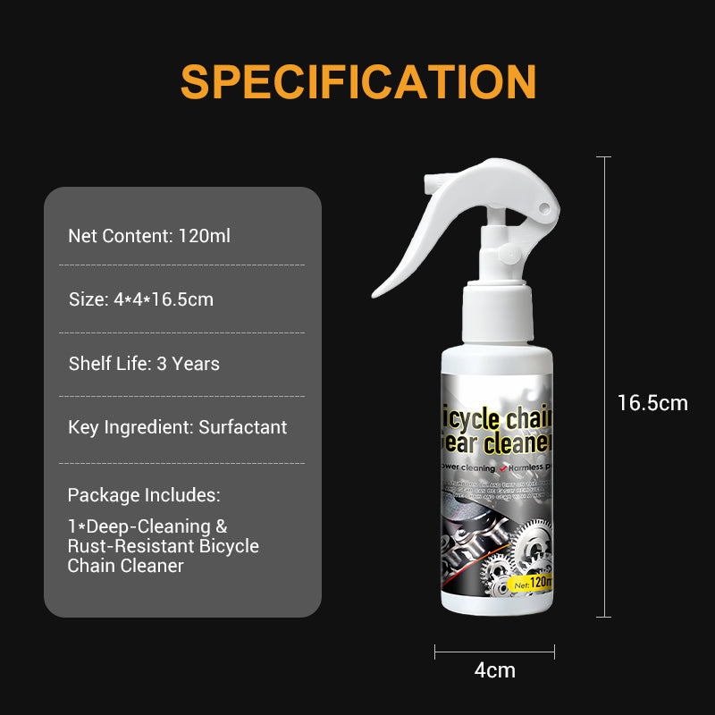 Nettoyant pour chaînes de vélo à action en profondeur et antirouille