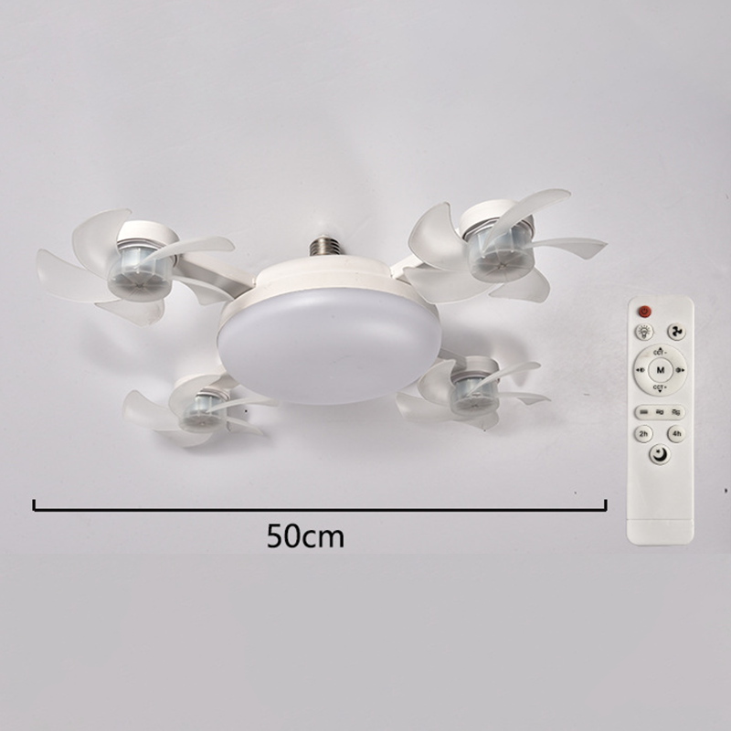 đNouveau ventilateur de plafond avec Ă©clairage et douille E27 â Ventilateur LED silencieux 2 en 1 avec tĂ©lĂ©commande, combinaison Ă©coĂ©nergĂ©tique de refroidissement et d'Ă©clairage pour la chambre Ă coucher