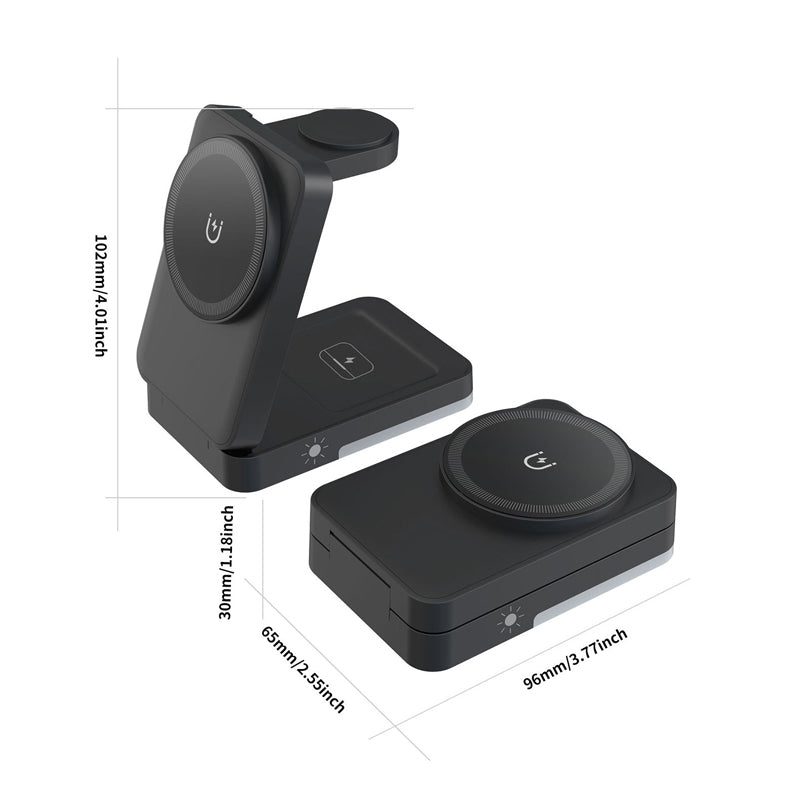 🔋 Support de recharge magnétique pliable 3-en-1 pour vos appareils du quotidien