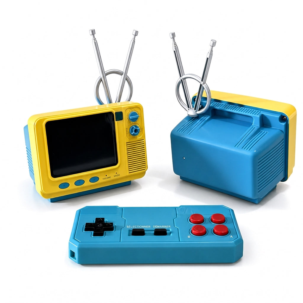 📢📢 50% DE RÉDUCTION🎮 Console de jeux portable vintage – design compact, recharge basse tension et câbles de jeux fournis | Jouez aux jeux retro partout.