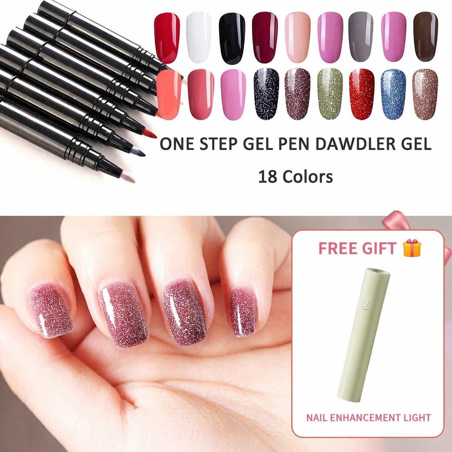 💅 Offre à durée limitée : 1 acheté, 1 offert - 19,99 € ! ✨ Stylo gel pour ongles « One Step » 🎨 Mini-lampe UV de poche offerte 💡