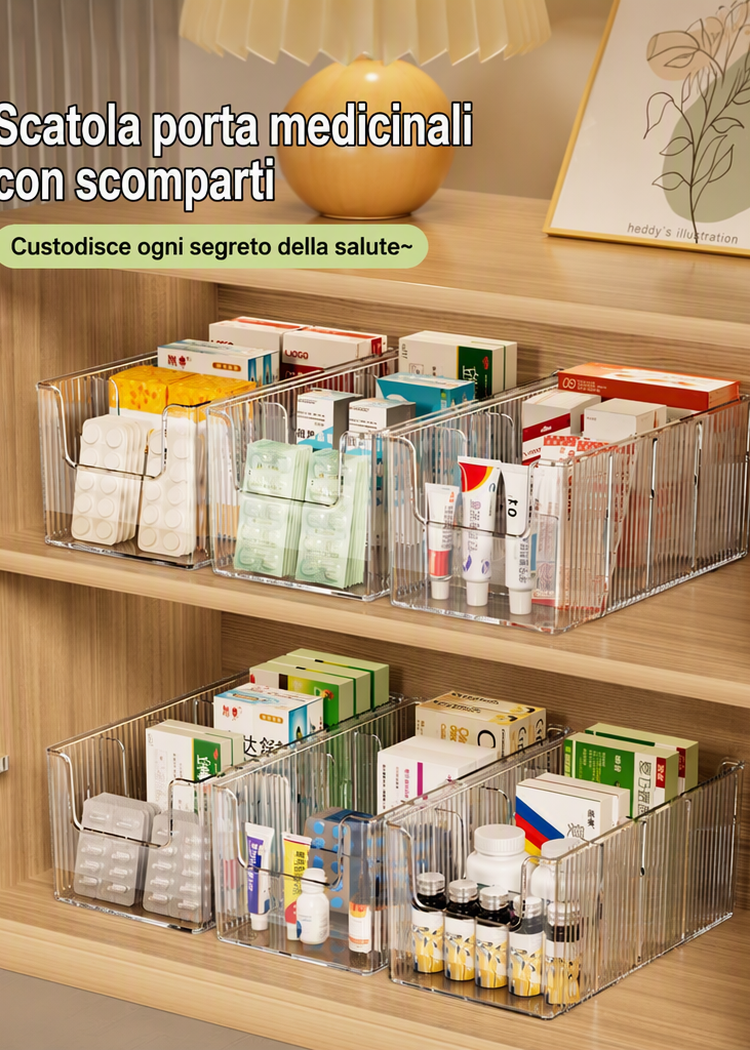🔥 Organiseur à Médicaments Télescopique Transparent — Extensible, Parfait pour Ranger Votre Armoire à Pharmacie 💊🗄️