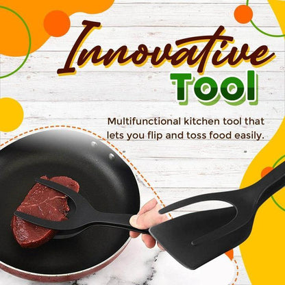 🍳 PROMO LIMITÉE 50% DE RÉDUCTION ! ✨ Pince-Spatule 2 en 1 – Antiadhésif, Silicone, Polyvalent 🥘