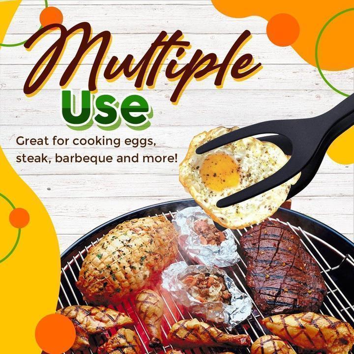 🍳 PROMO LIMITÉE 50% DE RÉDUCTION ! ✨ Pince-Spatule 2 en 1 – Antiadhésif, Silicone, Polyvalent 🥘