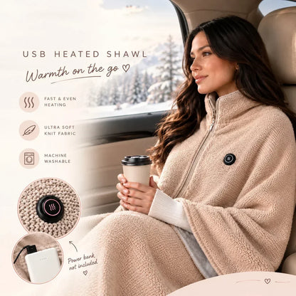 🔥 Soldes de Noël — 50 % de réduction ! ❄️ Restez au chaud tout l'hiver — Châle Couverture Chauffante Électrique Portable