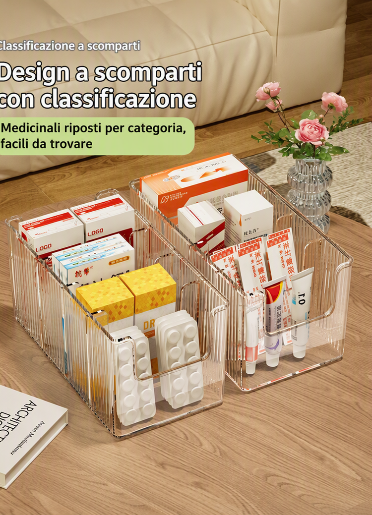 🔥 Organiseur à Médicaments Télescopique Transparent — Extensible, Parfait pour Ranger Votre Armoire à Pharmacie 💊🗄️