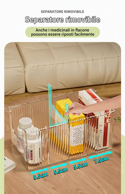 🔥 Organiseur à Médicaments Télescopique Transparent — Extensible, Parfait pour Ranger Votre Armoire à Pharmacie 💊🗄️