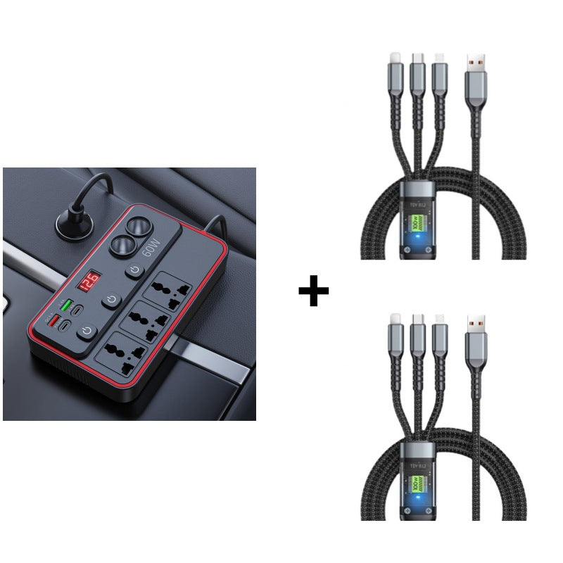 🚗🔌 Chargeur Voiture Multifonction | Prises Secteur + Ports USB Charge Rapide ⚡