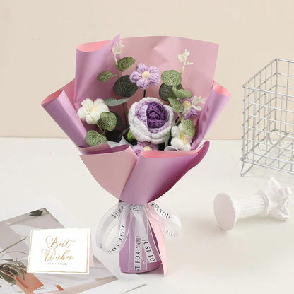 🌸 50 % DE RÉDUCTION ! 🎉 Bouquet de fleurs délicates au crochet fait main – Design réaliste, durable et parfait pour la décoration intérieure ou comme cadeau ✨