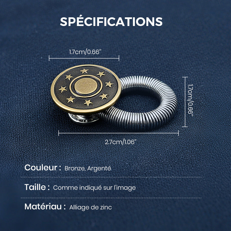 🏆Bouton-pression à allonge métallique à ressort pour jean🔩👖