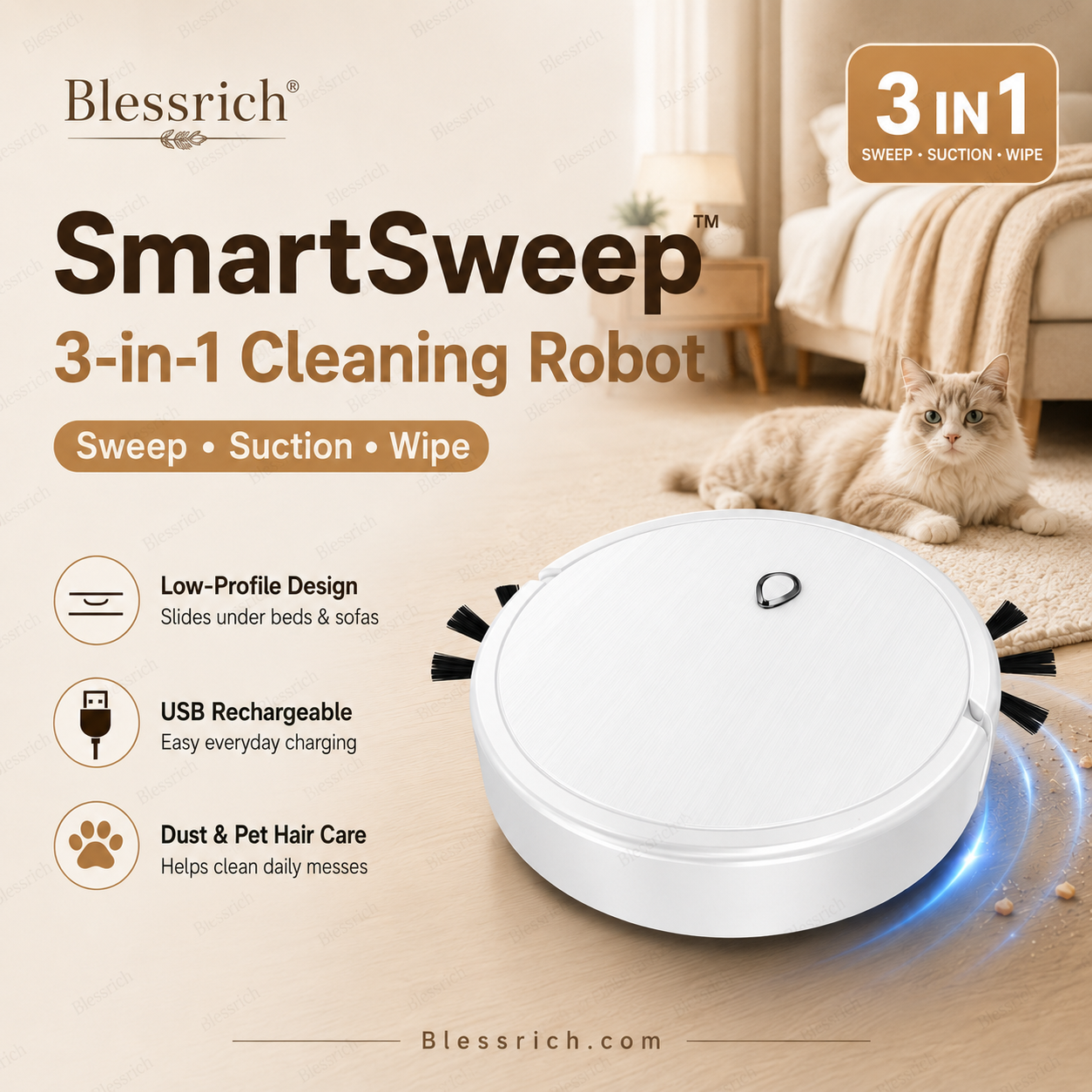 Balayeuse-robot 3-en-1 SmartSweep