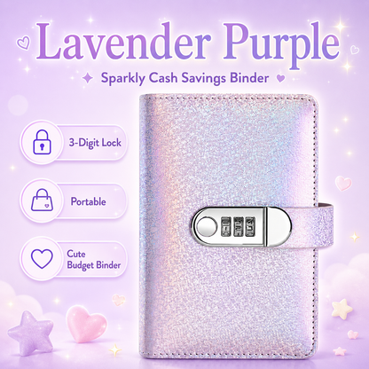 ✨ Classeur d'économies SparkleLock avec serrure à combinaison à 3 chiffres – Organiseur de budget de 100 pages à remplir d'argent pour vos défis d'épargne, vos objectifs financiers et vos cadeaux 💖