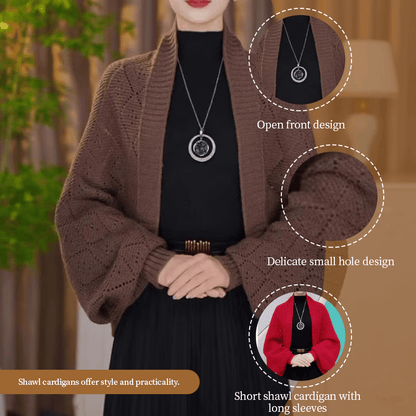 Veste-châle ajourée en maille tendance