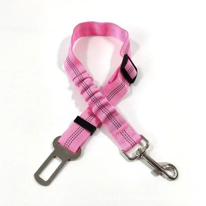 🐶🚗 Ceinture de sécurité réfléchissante et élastique pour animaux de compagnie – Système de retenue réglable pour voiture avec amortisseur de chocs