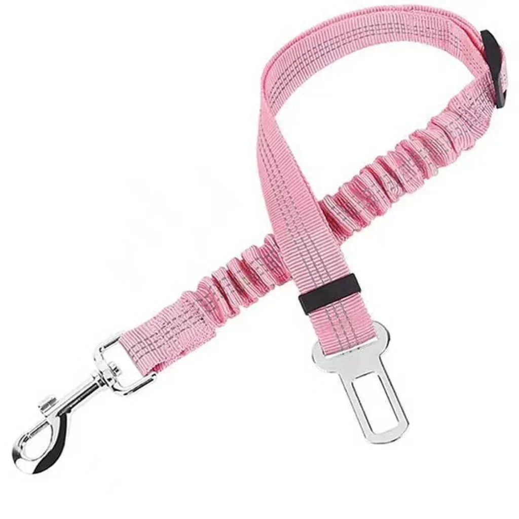 🐶🚗 Ceinture de sécurité réfléchissante et élastique pour animaux de compagnie – Système de retenue réglable pour voiture avec amortisseur de chocs