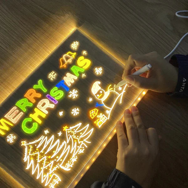 🎁 Le cadeau idéal pour eux – Tableau d’affichage LED effaçable à sec : 7 couleurs, éclairage doux & support réglable ! ✨