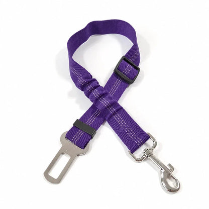 🐶🚗 Ceinture de sécurité réfléchissante et élastique pour animaux de compagnie – Système de retenue réglable pour voiture avec amortisseur de chocs