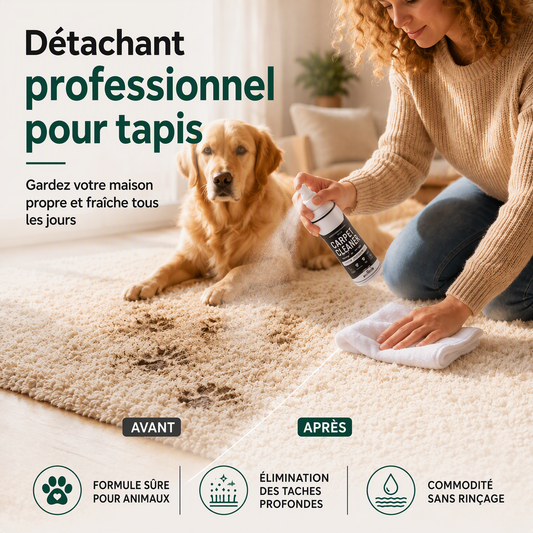 📢📢50 % de réduction !!🧼✨ Spray nettoyant en profondeur pour tapis – élimine instantanément les taches tenaces et neutralise les odeurs !