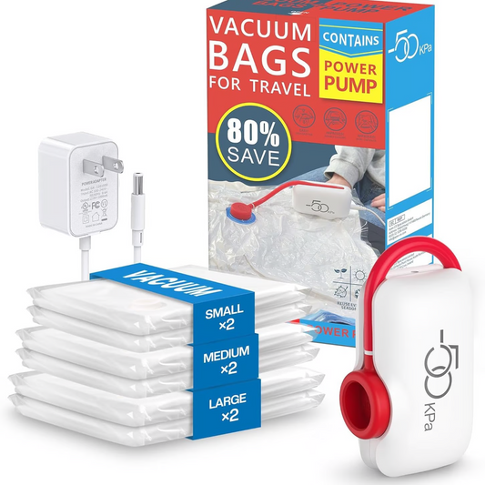 🧳 51 % DE RÉDUCTION OFFRE EXCEPTIONNELLE ! ⚡ Lot de 6 sacs de compression pour aspirateur électrique USB – Rangement peu encombrant, fermeture hermétique, réutilisables et durables 🌀