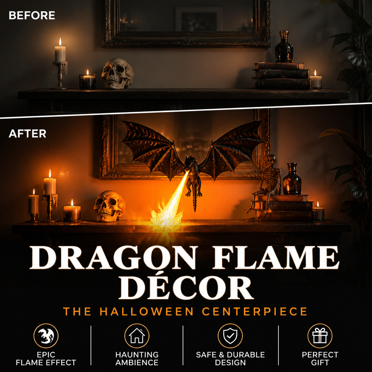 🐉 PROMO FLASH : 60% DE RÉDUCTION ! 🔥 Décoration Flamme de Dragon – PLA Soie – Effet Flamme Réaliste for Bibliothèque & Déco Halloween 🎃
