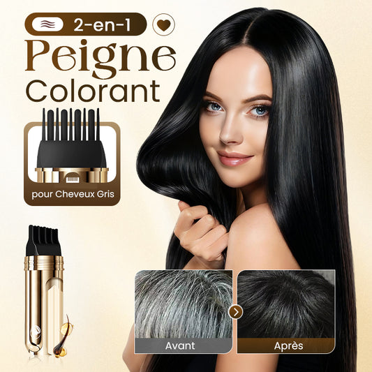 🔥 DERNIERES HEURES – 50% DE RÉDUCTION ! Peigne Colorant 2 en 1 pour Cheveux Gris – Sans Chimie, Sans Taches, Résistant à l’Eau