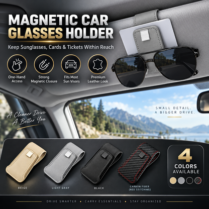 🕶️Porte-lunettes de soleil pour voiture : support à double pince pour lunettes de vue et pince pour tickets et cartes
