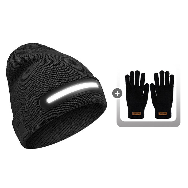 🎄 Promotion Exceptionnelle de Noël🎁Bonnet Bluetooth rechargeable avec lampe intégrée