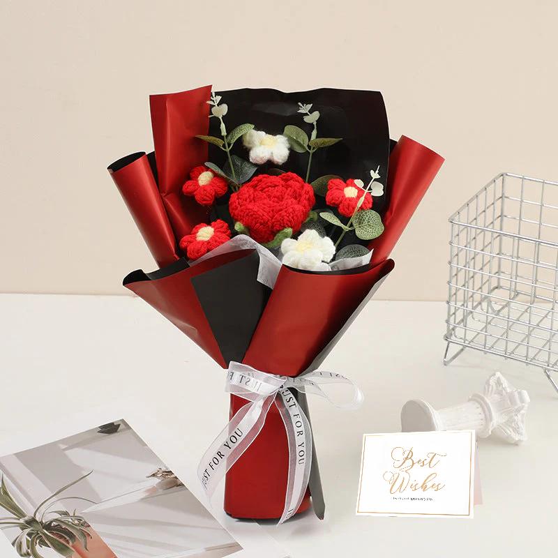 🌸 50 % DE RÉDUCTION ! 🎉 Bouquet de fleurs délicates au crochet fait main – Design réaliste, durable et parfait pour la décoration intérieure ou comme cadeau ✨