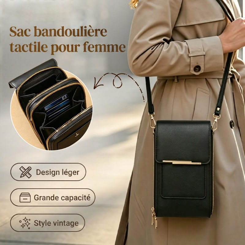 🔥Soldes exceptionnels 57 % de réduction -🎁Sacoche pour téléphone portable à écran tactile pour femme🤩