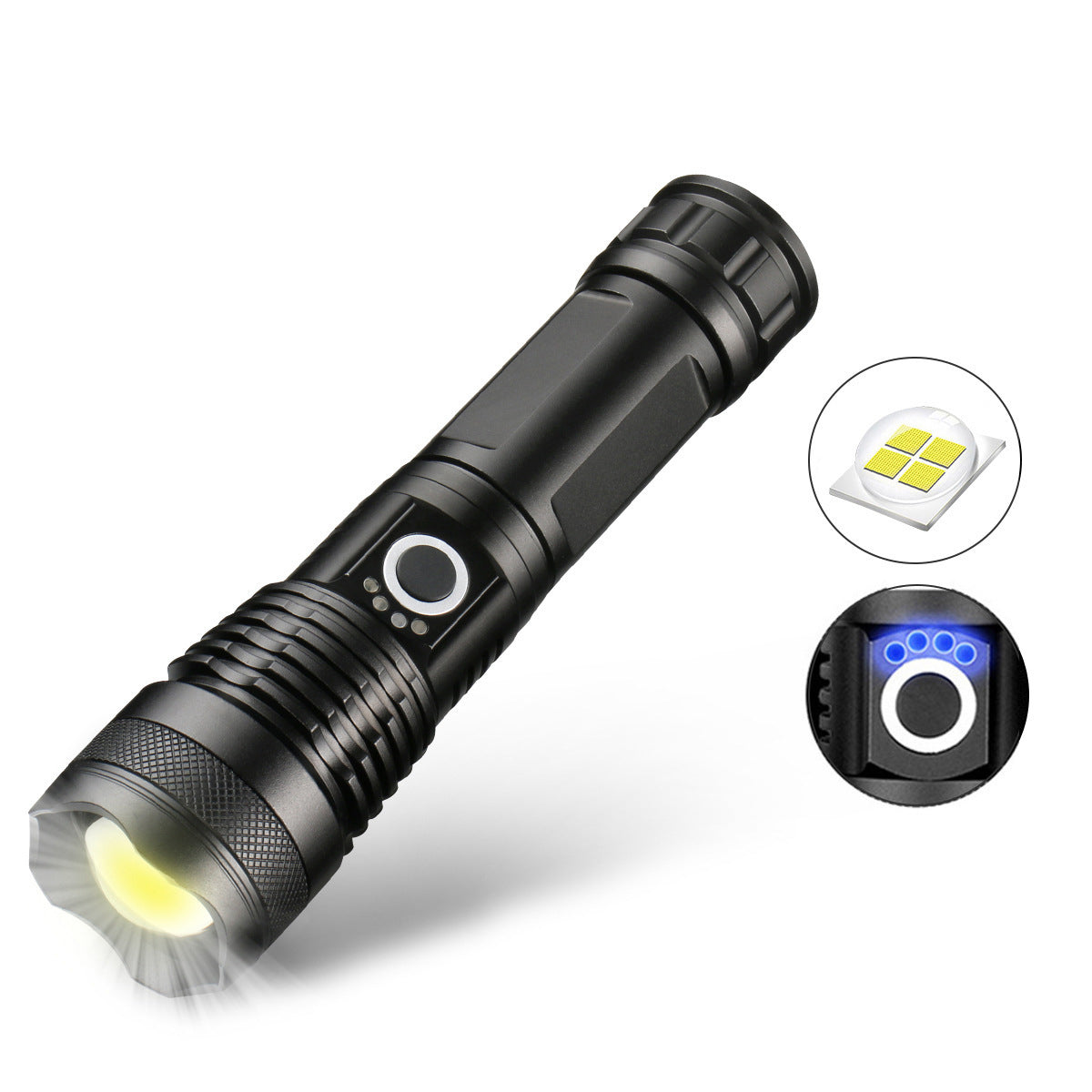 Lampe torche tactique rechargeable à LED et laser 9000 lumens